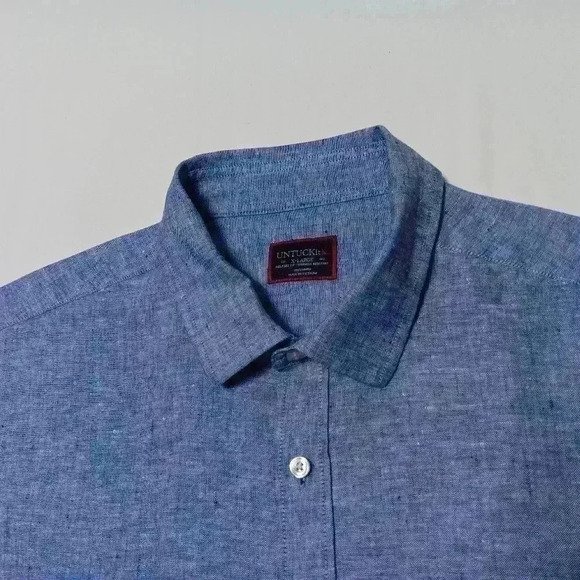 Untuckit 💯 Linen Short Sleeve button down shirt.Relaxed Fit Men's size XL - Picture 7 of 7